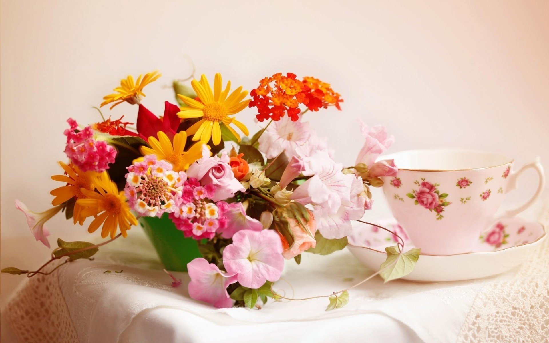 buenos días flores taza patrones