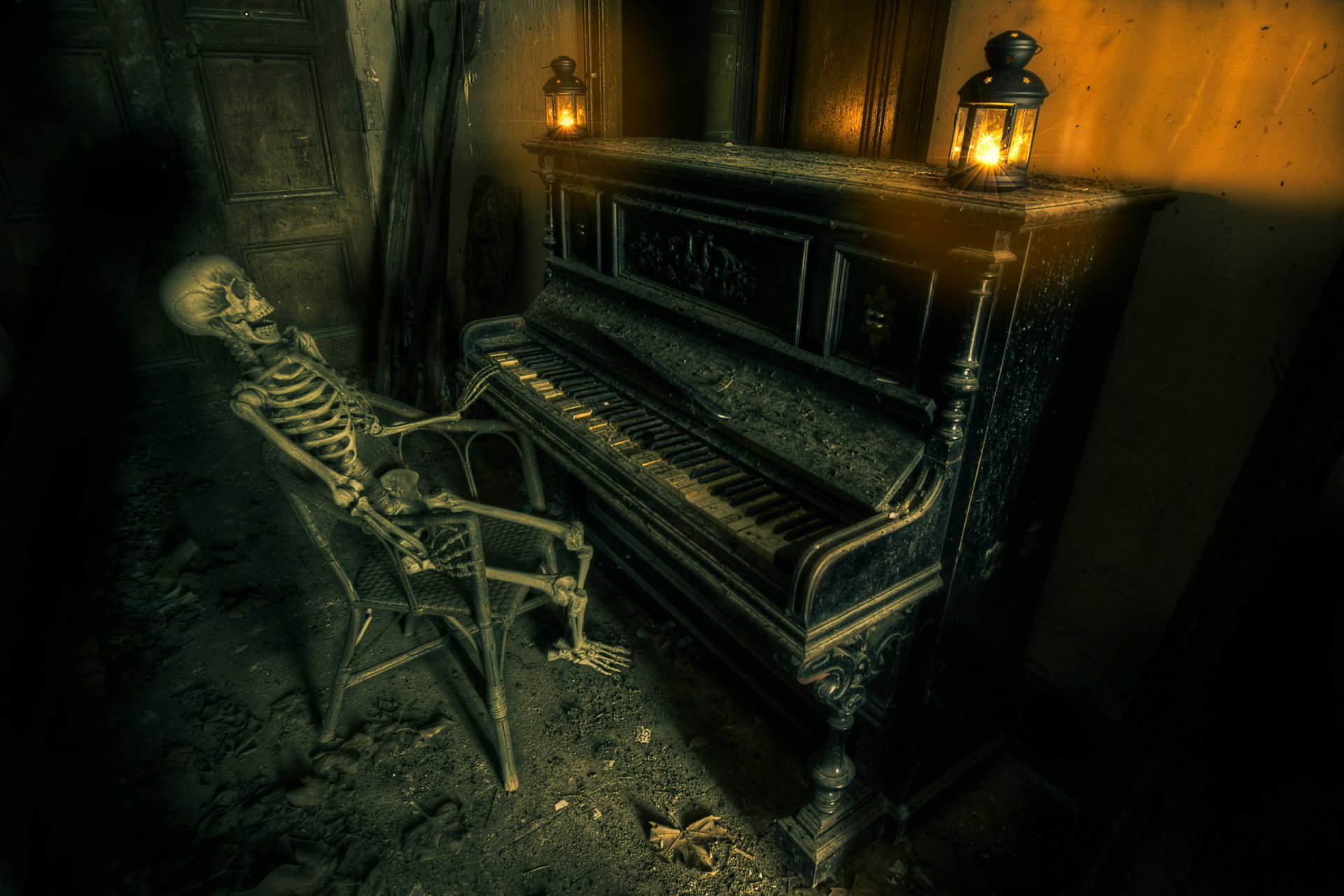 piano skeleton music