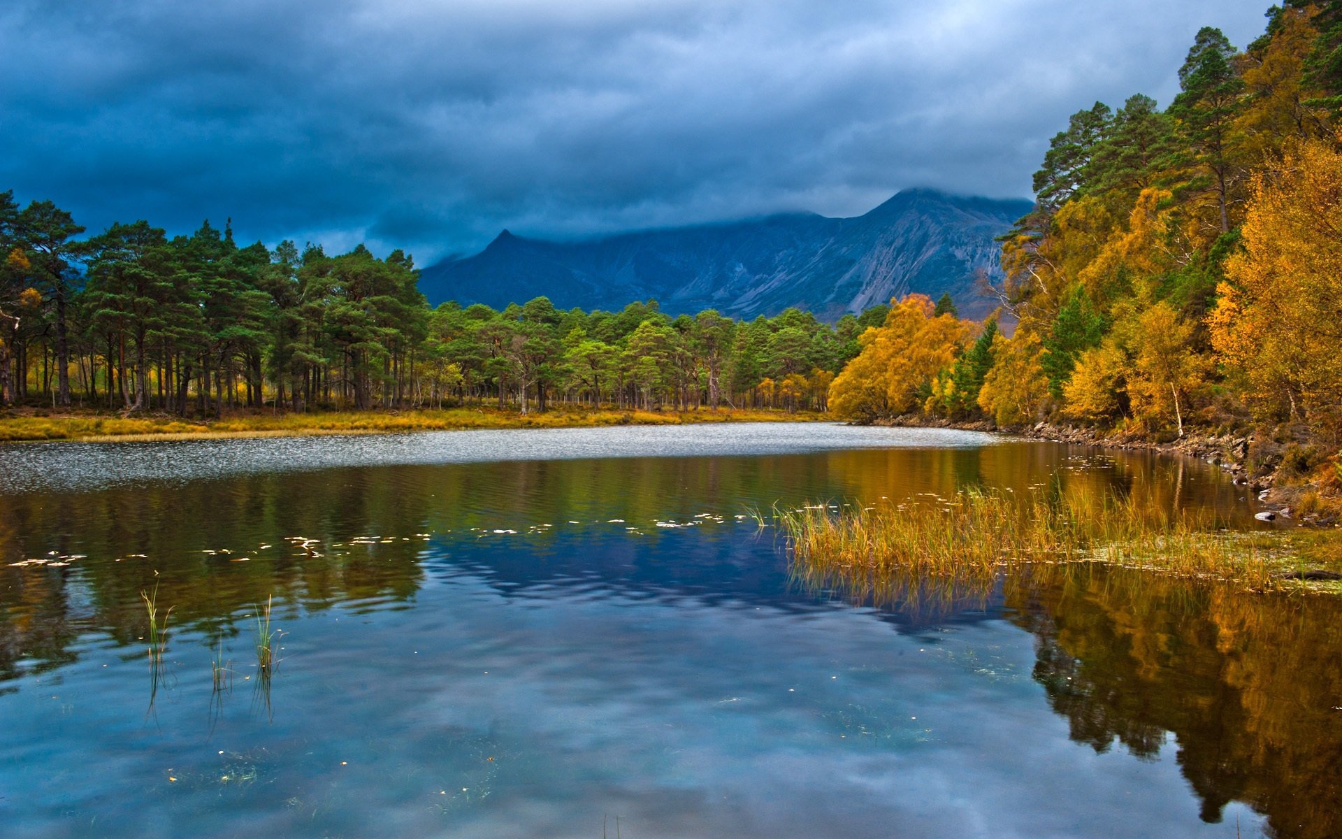 loch claire england landscape scotland lake autumn forest