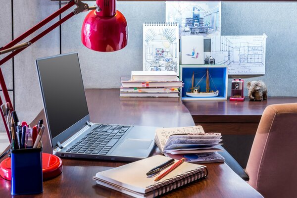 The interior of a desktop for an employee by a designer