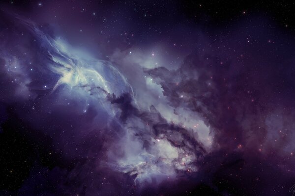 Звездная туманность в бесконечном пространстве космоса