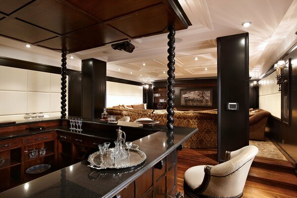 Stylish interior design of the bar