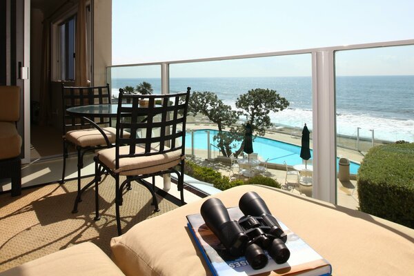 Villa mit Blick auf den Sandstrand