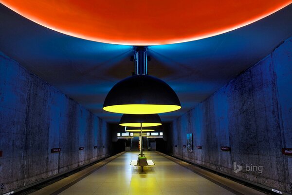 Einsame U-Bahn-Station in München