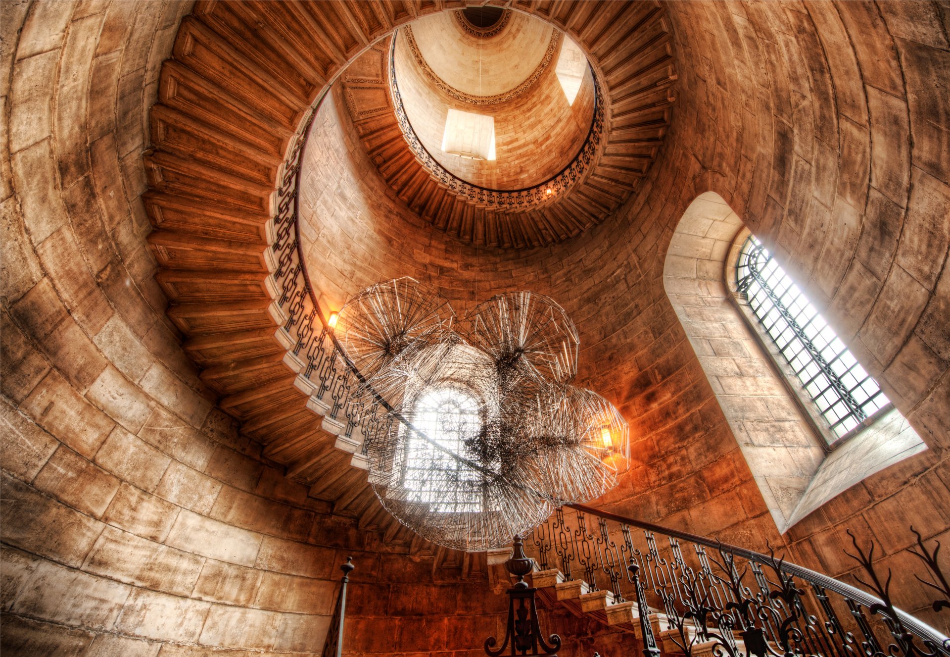 torre escalera ventana castillo espiral