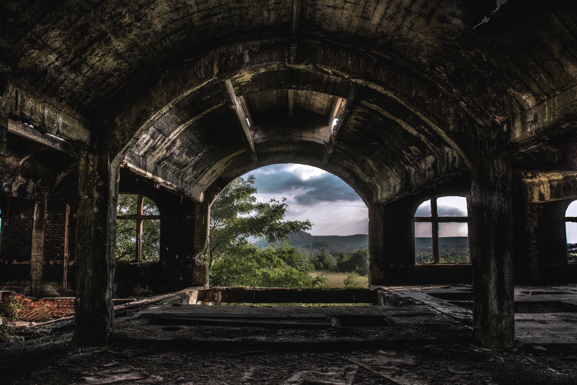 premises light ruin abandonment mold forest nature