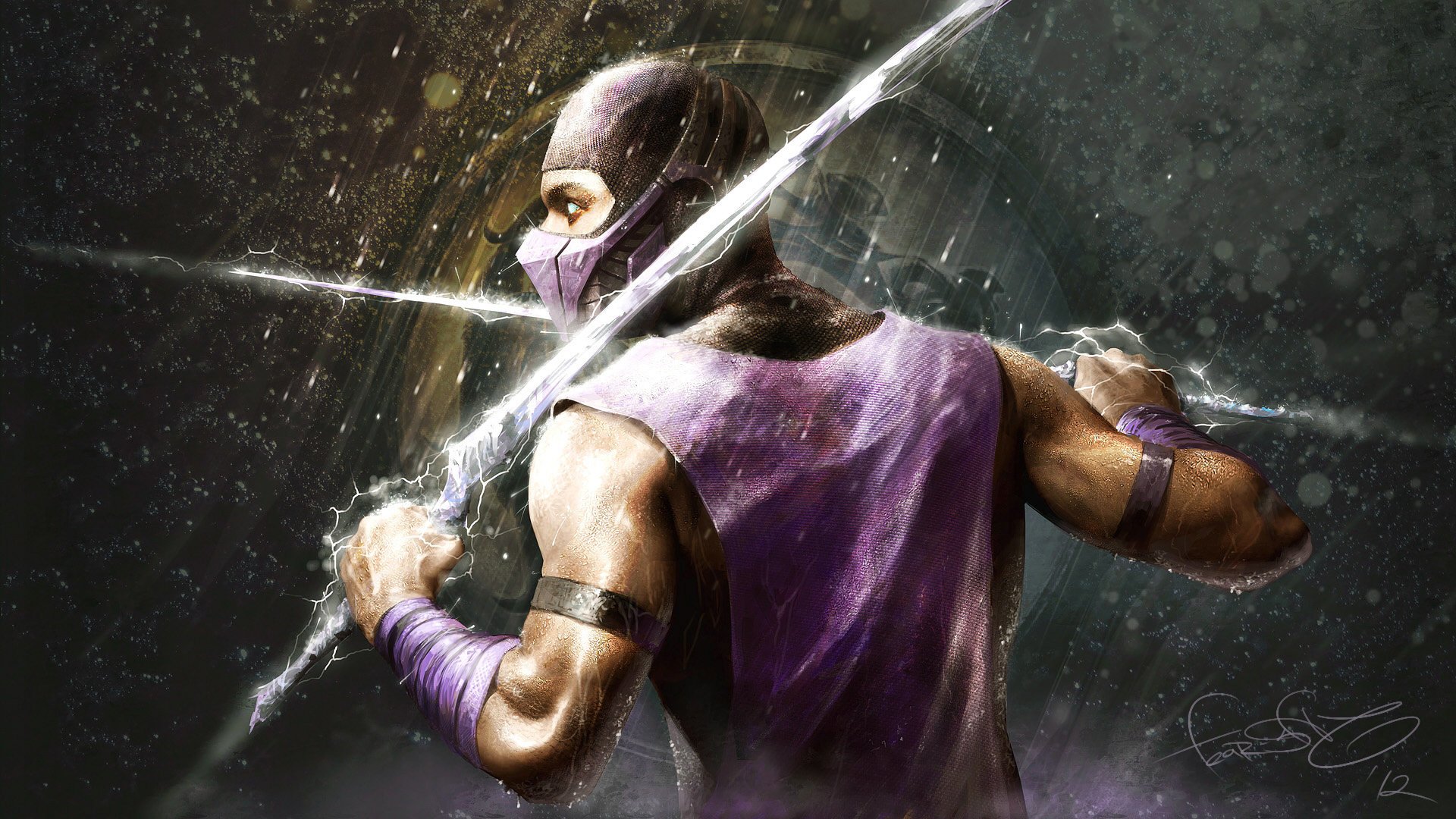 fan art rain weapons rain lightning mortal kombat sword warrior