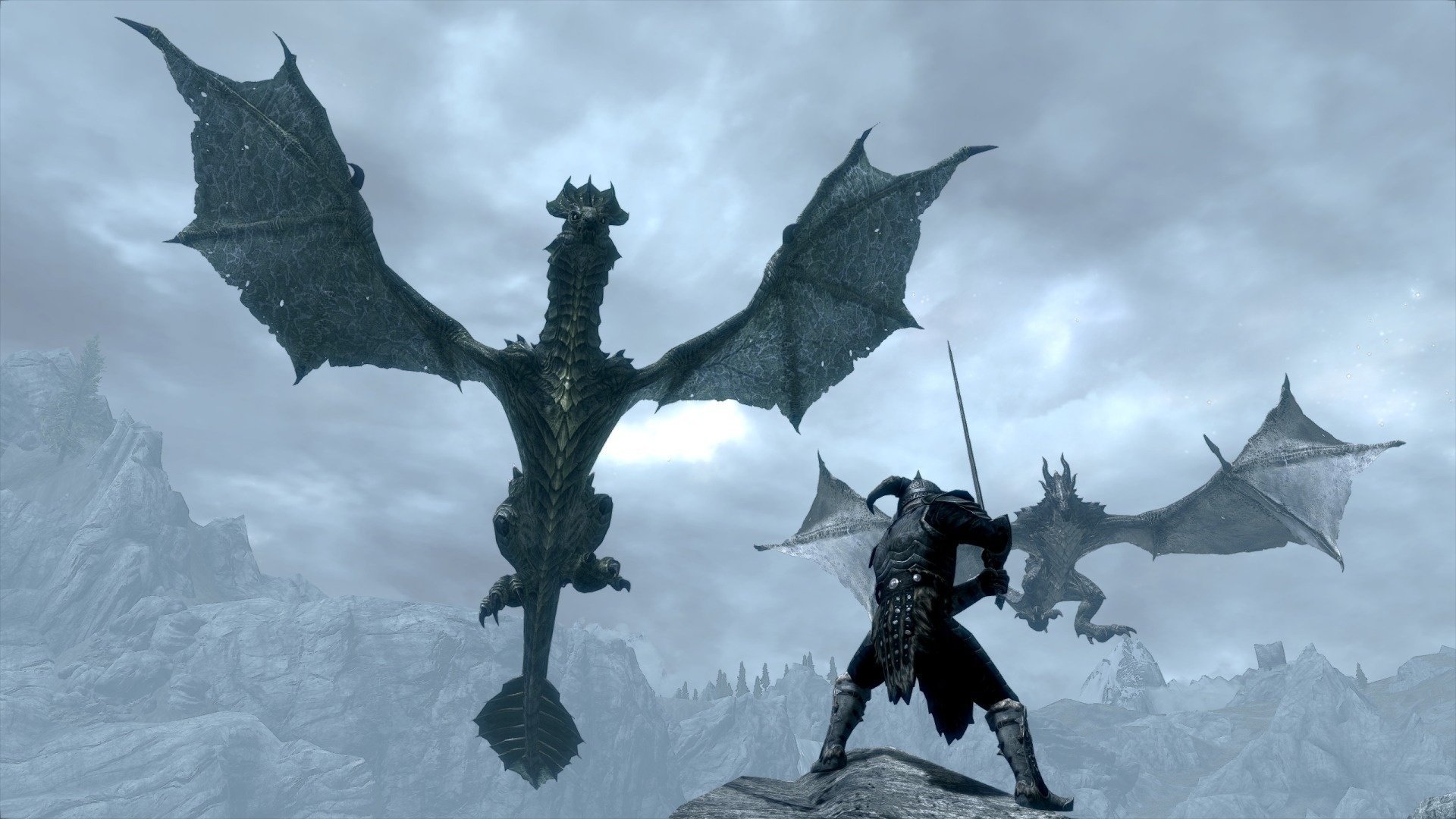 espada guerrero roca dragones skyrim the elder scrolls v casco