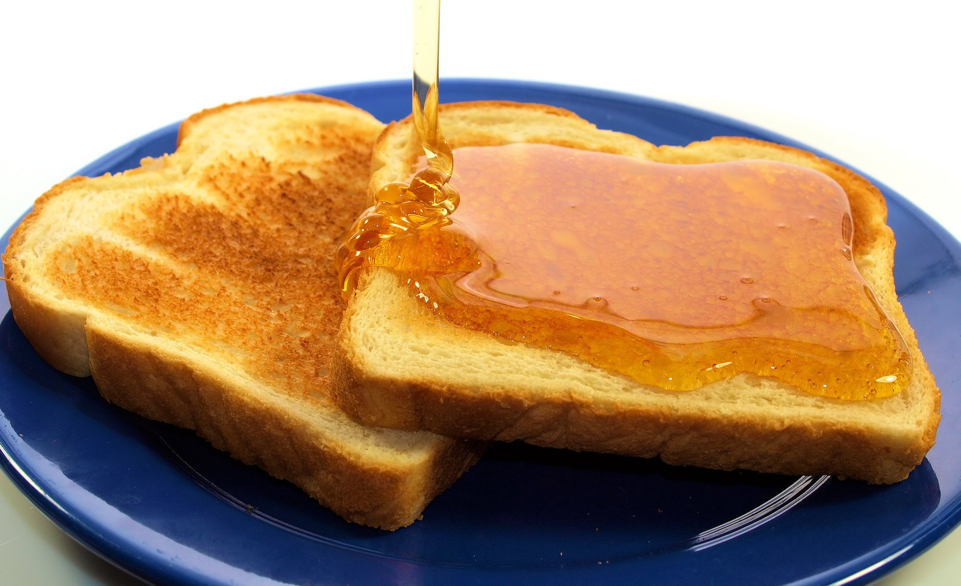 toast bread breakfast plate honey