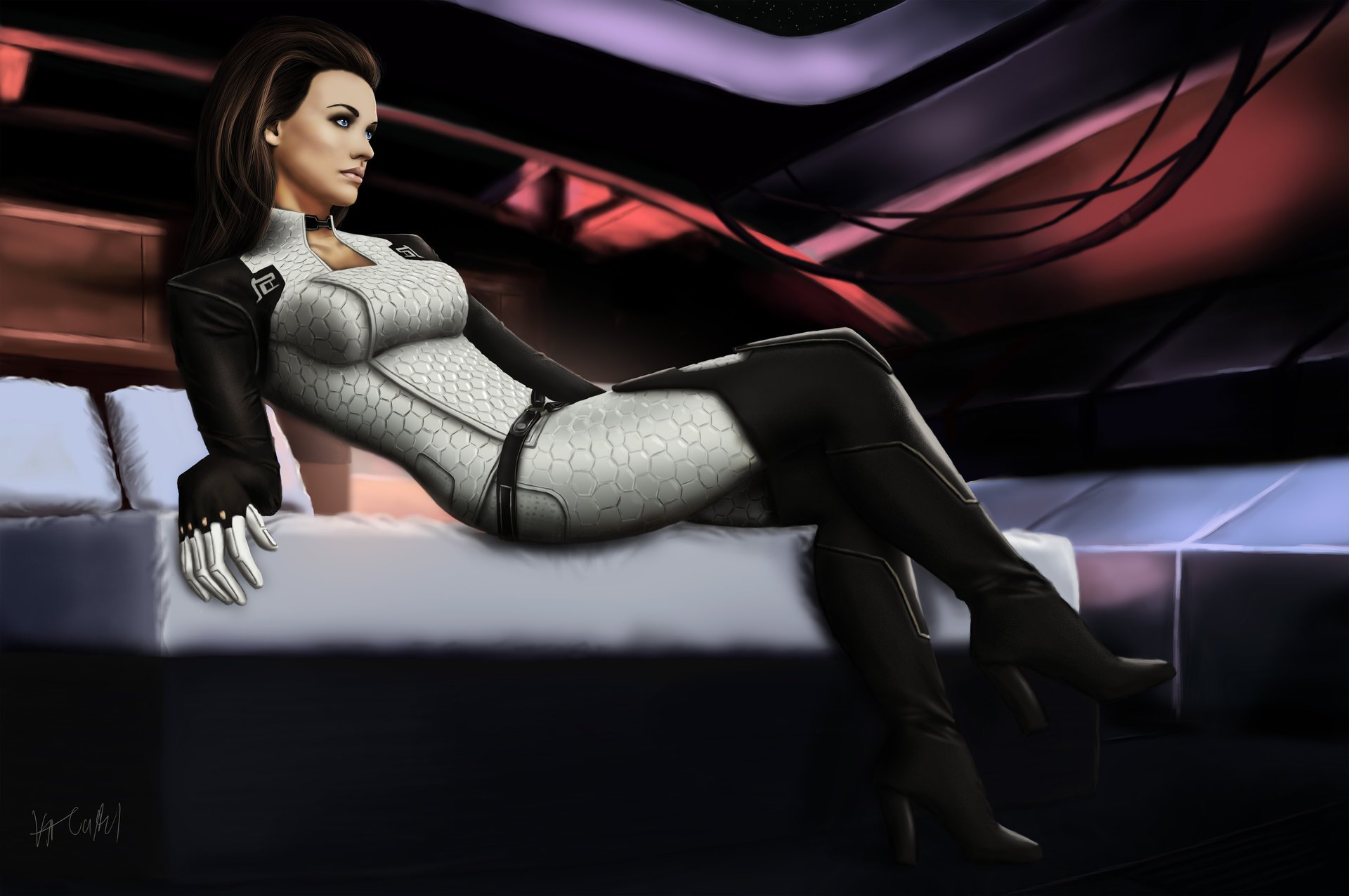 cabine miranda lit cerberus miranda lawson mass effect art