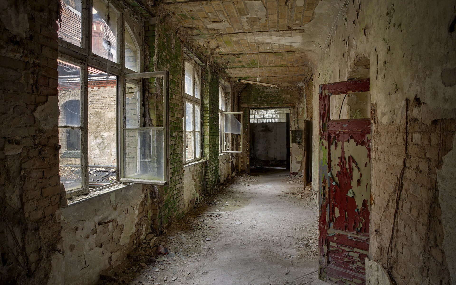 doors window ruins interior