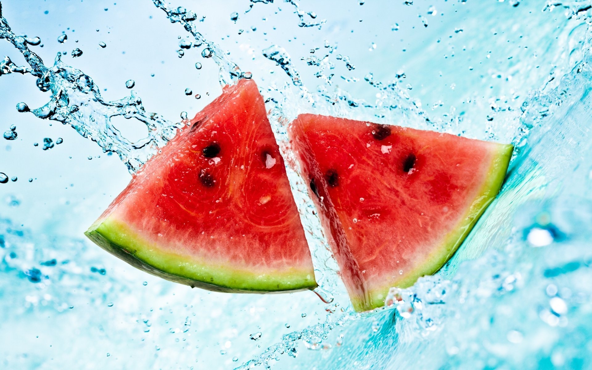 watermelon water slices splashes watermelon summer