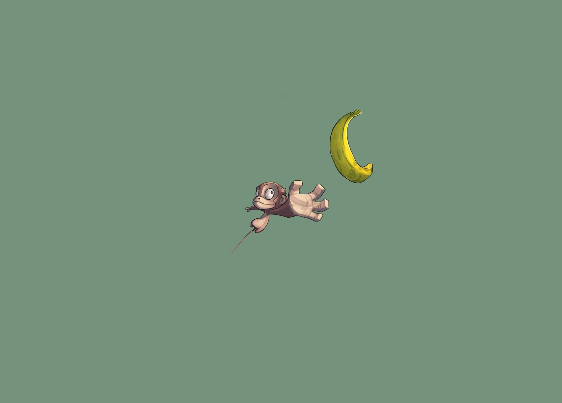 monkey flight monkey background green hand banana