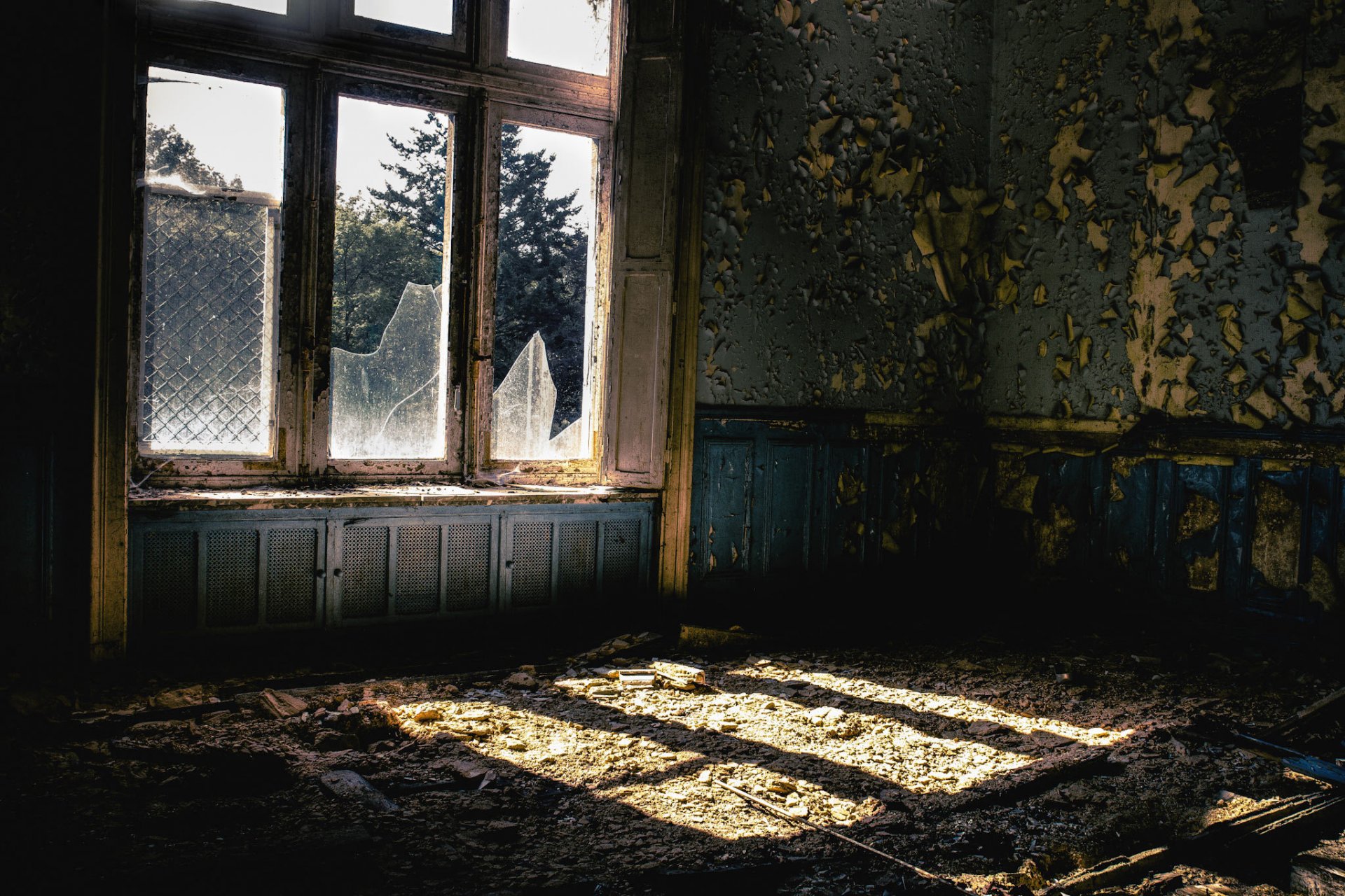 premises room window light ruin abandonment mold