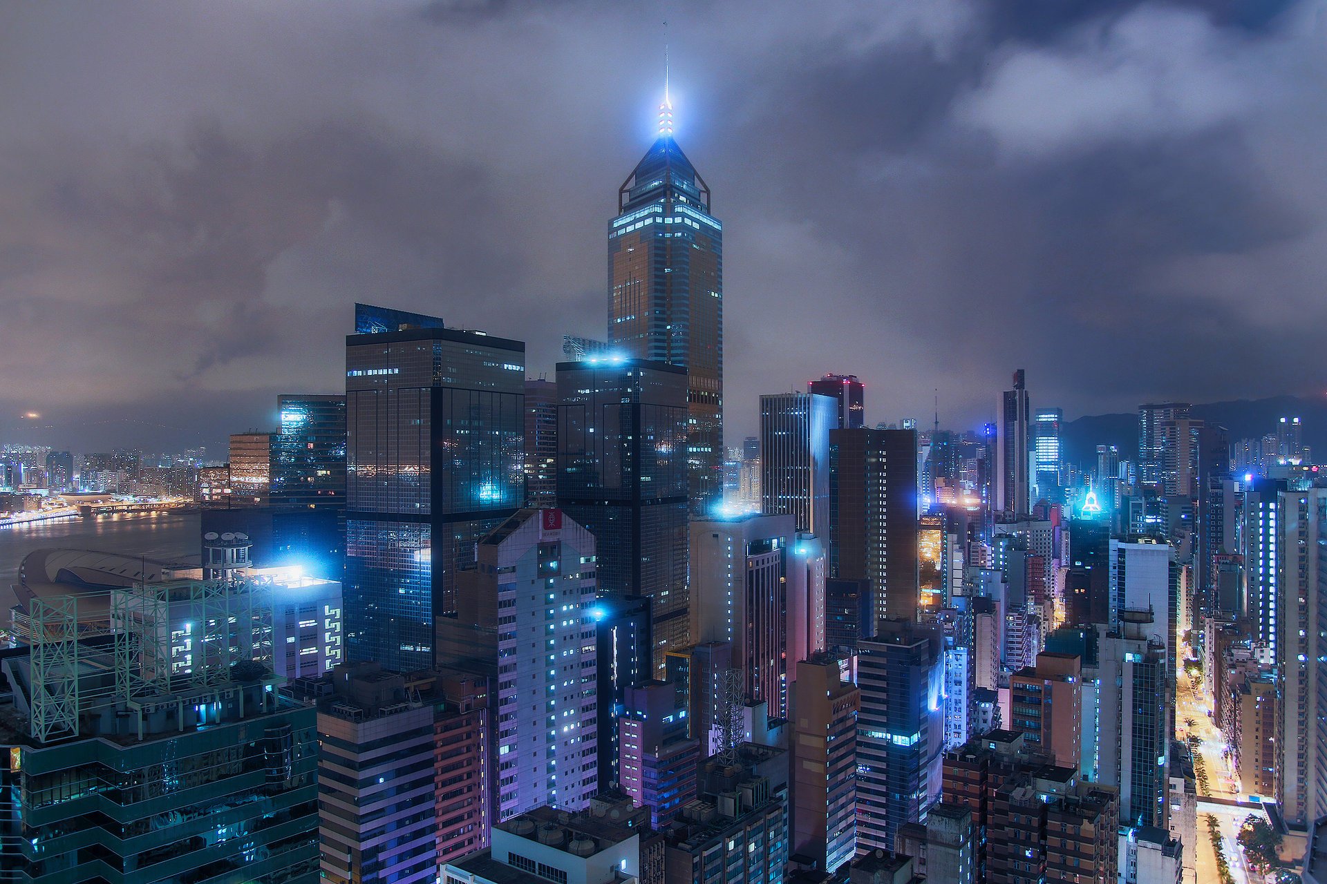 stadt häuser lichter nacht