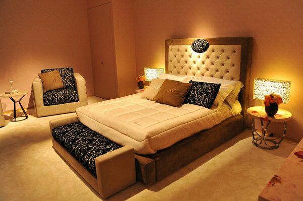 Dormitorio en tonos beige