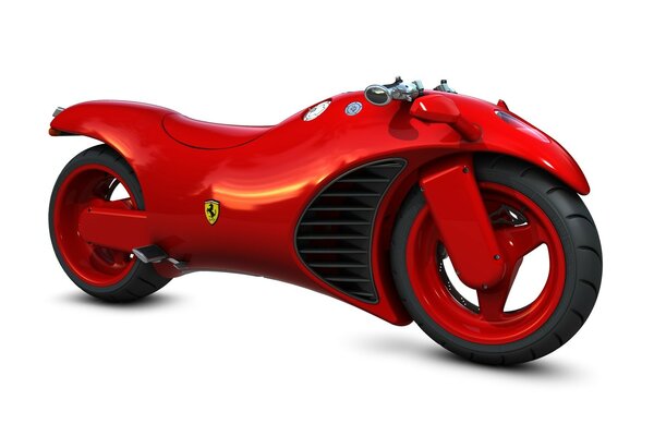 Moto futuristica rossa ferrari di quinta generazione