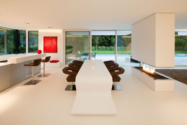 Stylish design of the living space in the villa