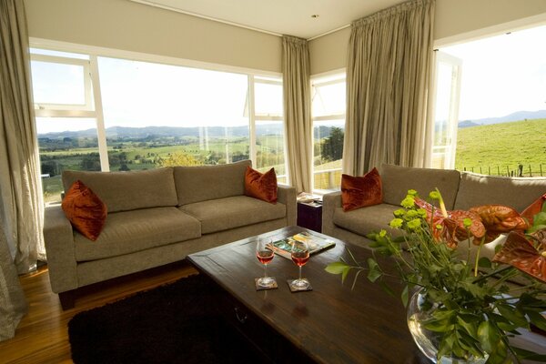 Stylish living room in your villa