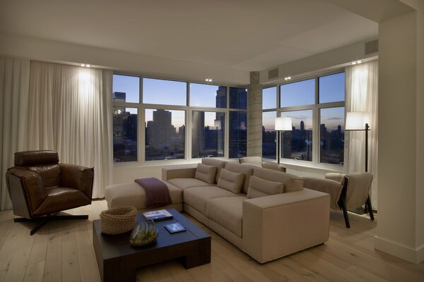 Interior tranquilo de la habitación en nueva York