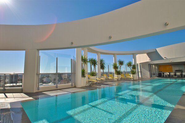 Stylish penthouse with a swimming pool