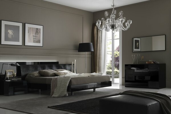 Diseño de dormitorio elegante! Interior de la habitación