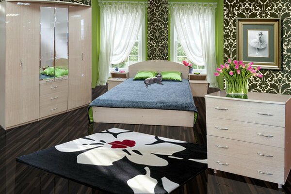 Interior design di una camera da letto carina