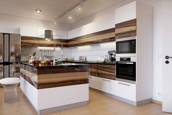 Stylish kitchen and lighting