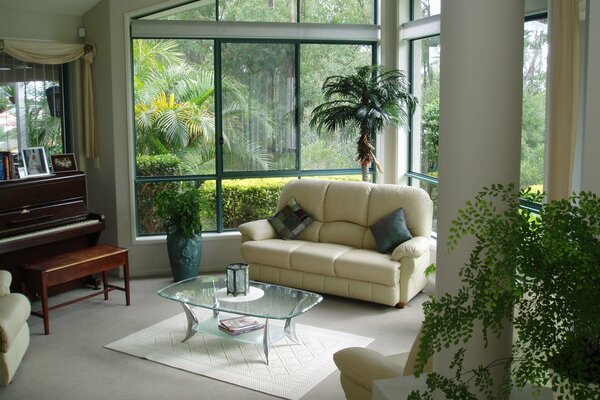 Elegante interior con plantas en la Terraza