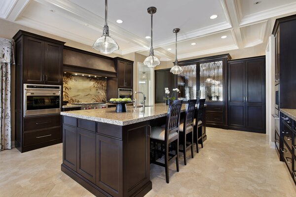 Kitchen design with an island as a dining area