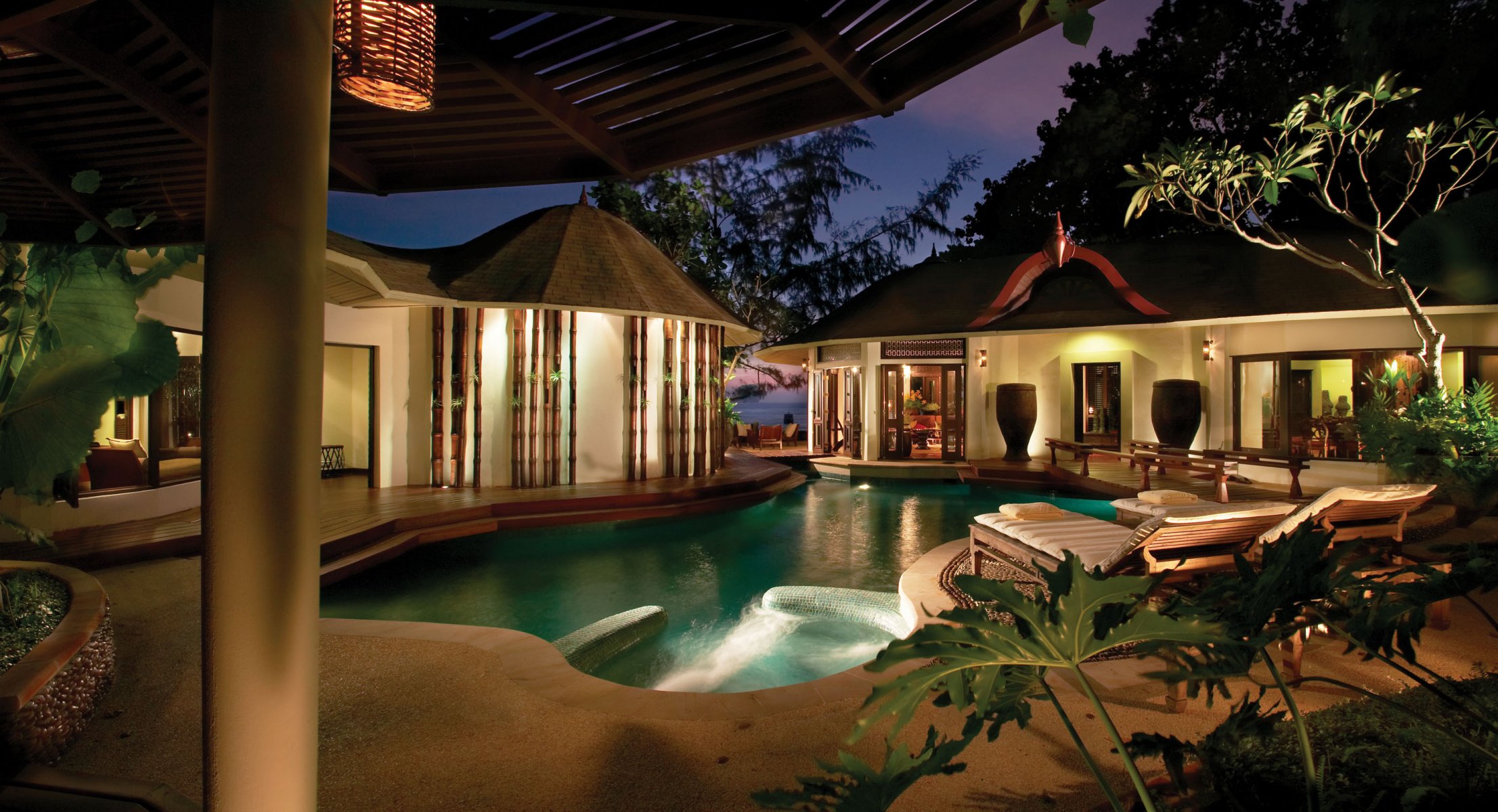 night ocean villa pool sports relax ekhotika