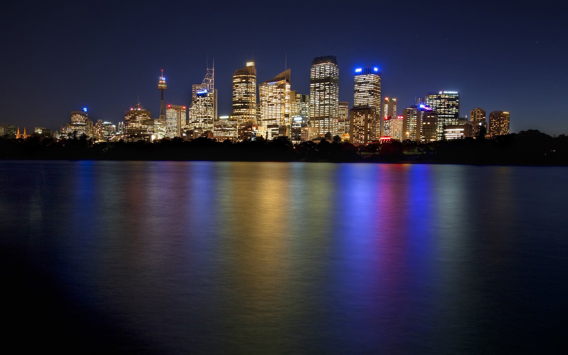 australia downtown skyline sydney night sydney nacht australien