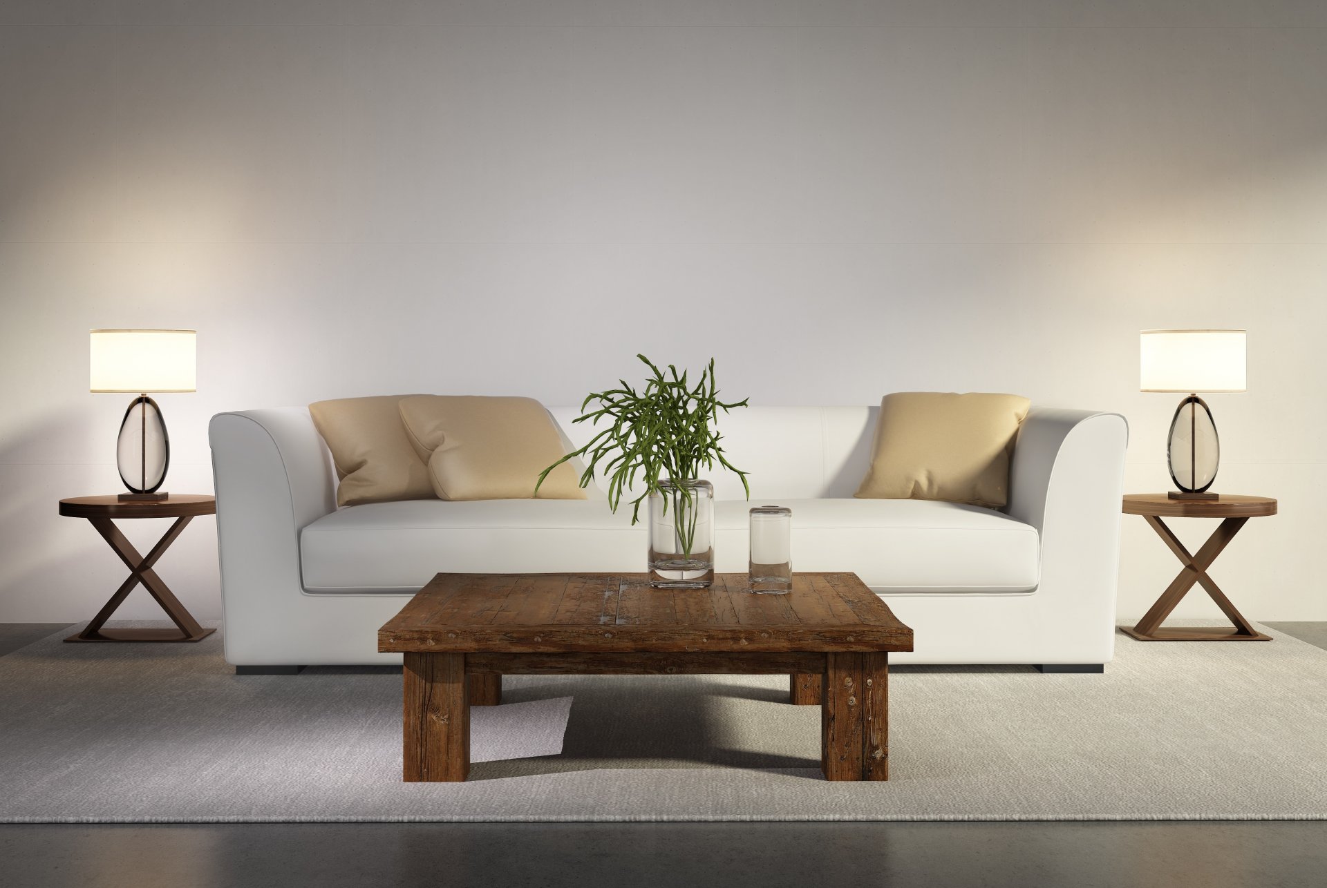 interieur stilvolles design modern weißes wohnzimmer sofa tisch weißes wohnzimmer