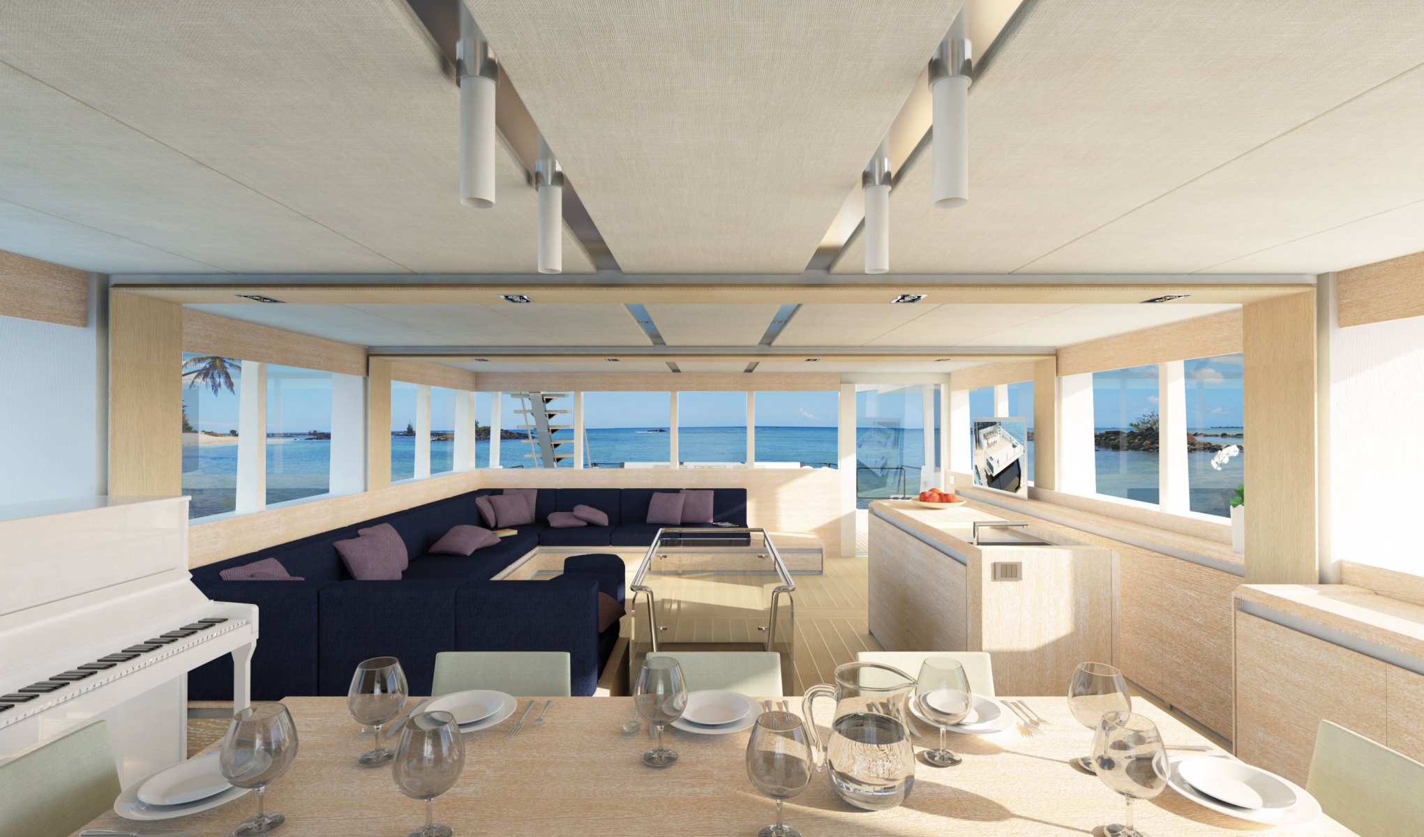 intérieur style design yacht luxe salon