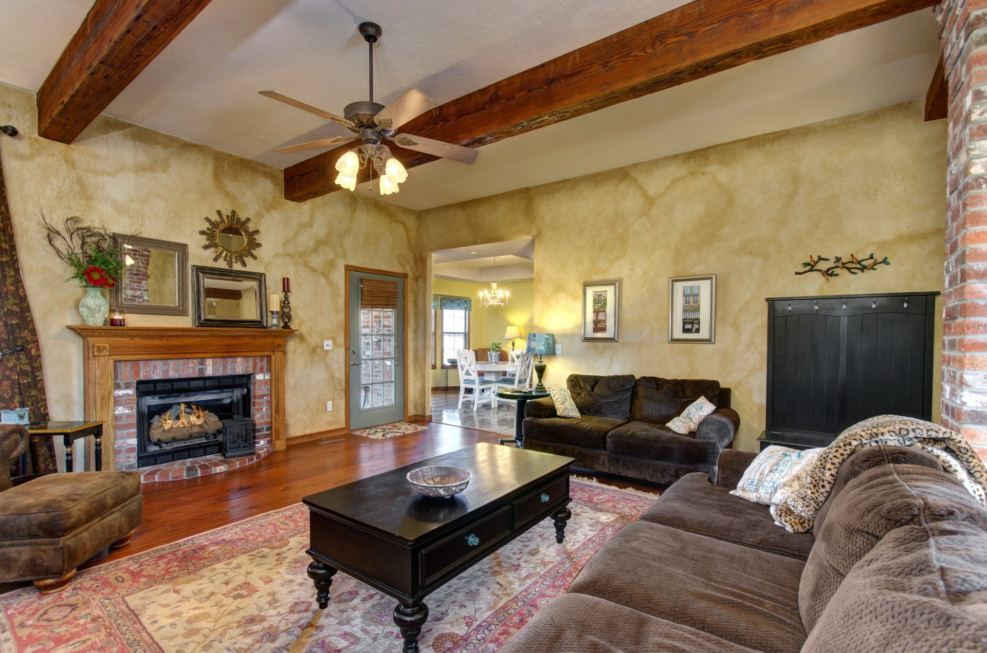 interior sofa fireplace dining room chandelier ceiling design