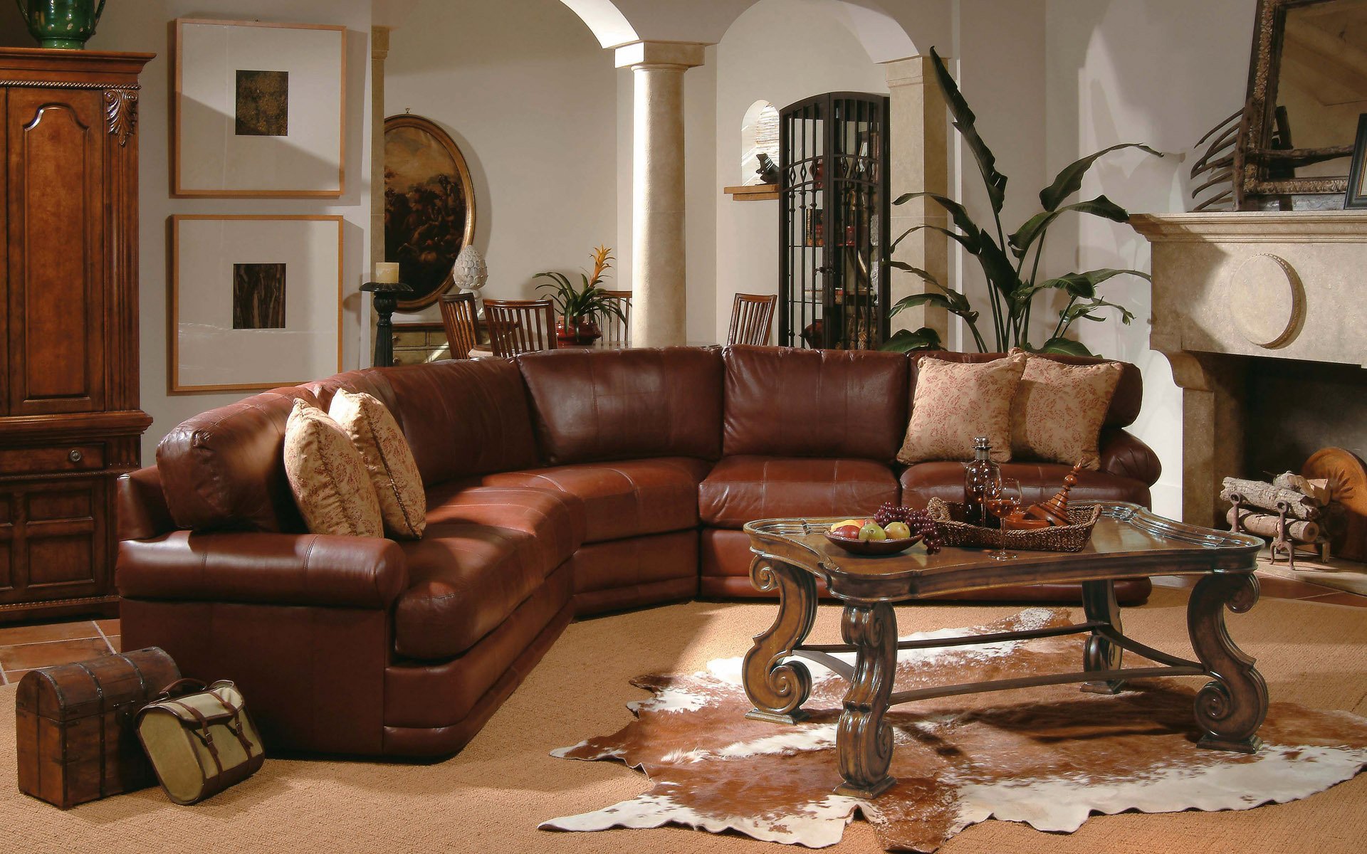 interior background wallpaper leather sofa cabinet sports house comfort