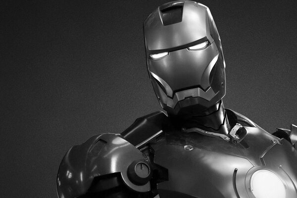 Iron Man de la bande dessinée noir et blanc