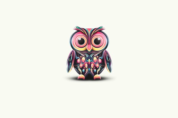 Tattoo bright surprised owl