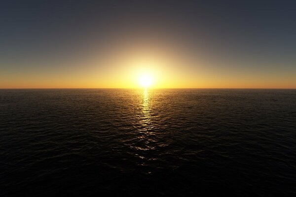 Schöner Sonnenuntergang nur Meer Sonne und Himmel