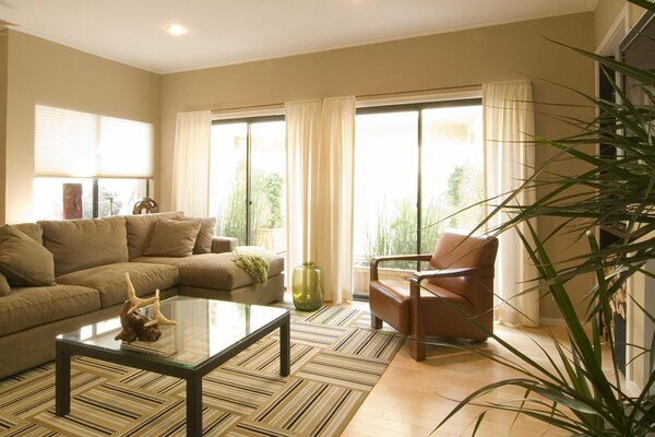 Laconic and stylish interior of a living room