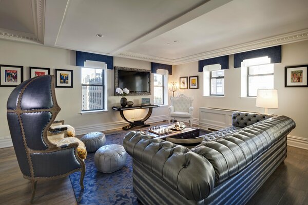 Interior of the penthouse suite living room