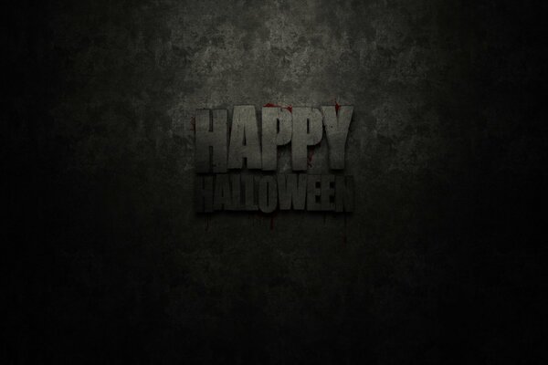 Inscription : happy halloween on a dark background