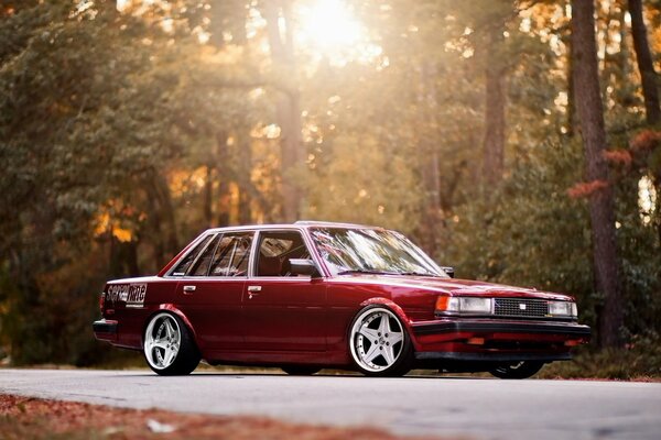 Red Toyota cressida tuned