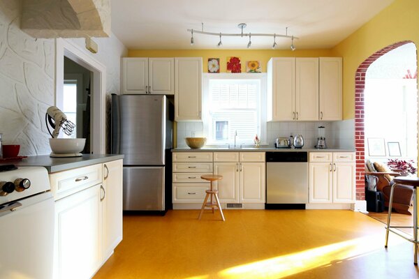 A vivid image of a fashionable kitchen