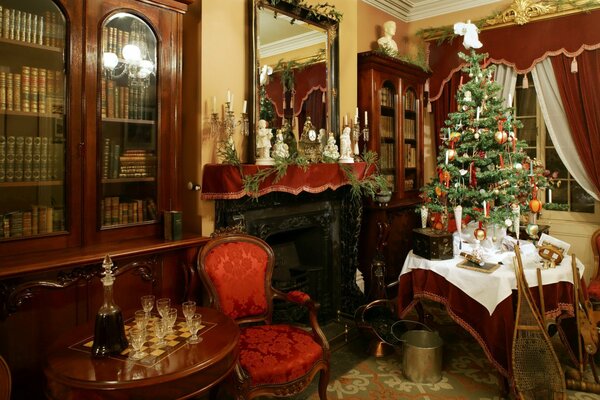 Christmas decor in a country house