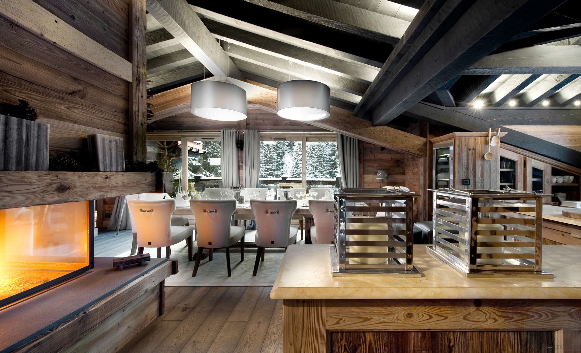 interieur haus chalet kamin design