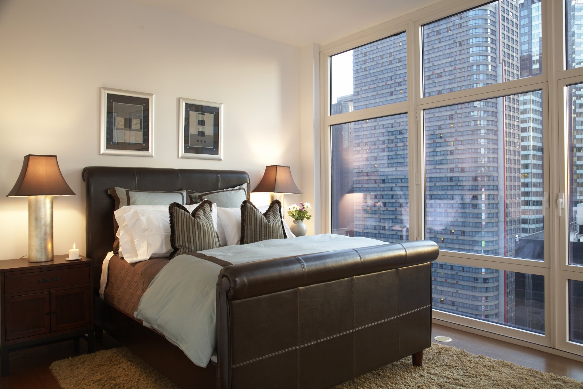 interior style design metropolis city apartment room bedroom new york city broadway