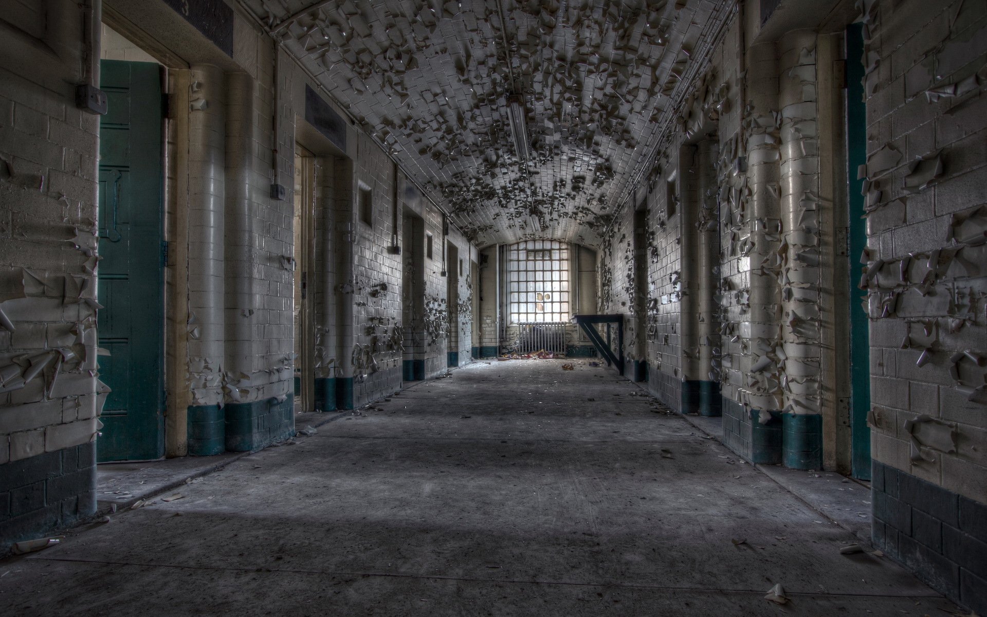 interior prison corridor