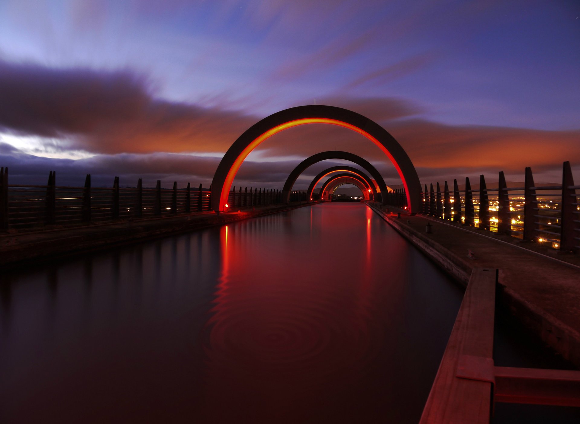 great britain city night великобритания scotland lights falkirk united kingdom