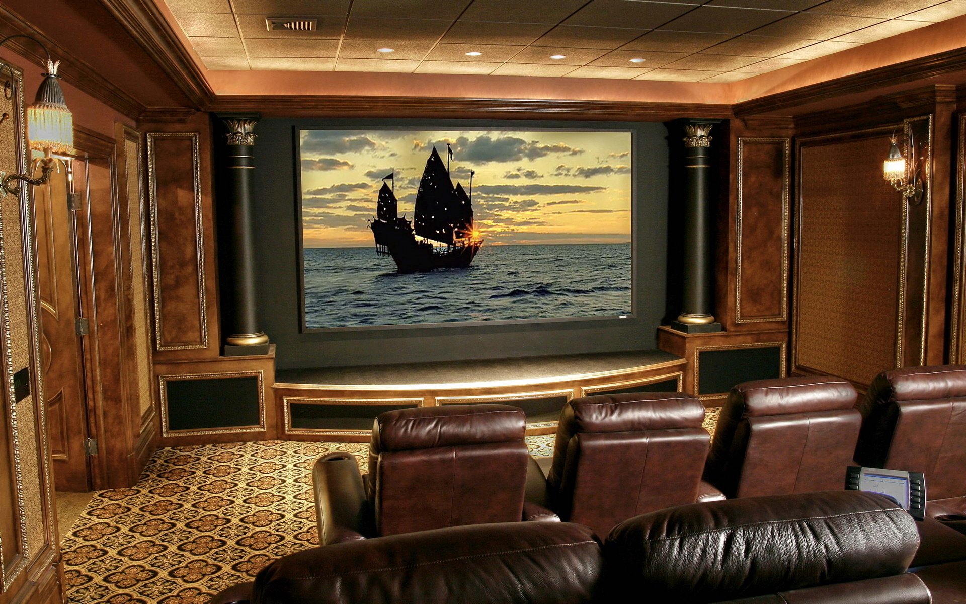 interno stile design casa villa camera home theater